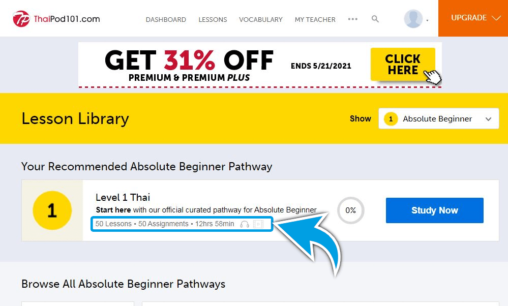 ThaiPod101-review-lesson-dashboard-absolute-beginner